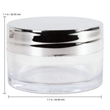 Beauticom 20g/20ml USA Acrylic Round Clear Jars with Lids for Lip Balms, Creams, Make Up, Cosmetics, Samples, Ointments (120 Pieces Jars + Lids, SILVER)