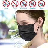 Disposable Face Masks,Face Masks of 50 Pack Disposable Mask-Black