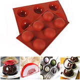 Large 6 Holes Semi Sphere Silicone Mold, Baking Mold for Making Chocolate, Cake, Jelly