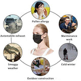 Disposable Face Masks Black, 3 Ply Face Masks of 50 Pcs Disposable Mask