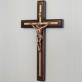 Handmade Crucifix Wall Cross - Wooden Catholic Hanging Crucifix for Home Decor