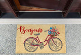 DII Welcome Home Natural Coir Doormat, Indoor/Outdoor, 18x30, Bonjour