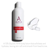 Alpha Skin Care Renewal Body Lotion | Anti-Aging Formula |12% Glycolic Alpha Hydroxy Acid (AHA) | Reduces the Appearance of Lines & Wrinkles | For All Skin Types | 12 Oz