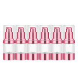 0.5 OZ Refillable Airless Pump Bottle, Travel Lotion Container, Plastic Cosmetic Dispenser (6PCS,Rose Red)