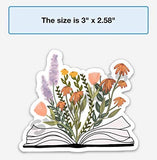 Flowers growing from a book sticker | Inspirational decals | Waterproof vinyl stickers