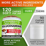 Glucosamine Treats for Dogs - Joint Supplement w/ Omega-3 Fish Oil - Chondroitin