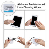 Pre-Moistened Lens Wipes ALIBEISS Screen Wipes for Glasses, Camera,Tablets, Smartphone