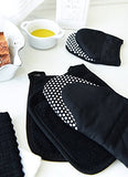 Ritz Royale Collection 100% Cotton Terry Cloth Pot Holder Set, Kitchen Hot Pad, 2-Pack, Black