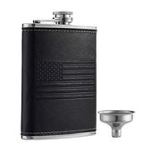 YWQ Stainless Steel American Flag Flask, Soft Touch Cover Liquor Flasks 8oz | Leak Proof