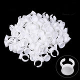 Pigment Rings - Yuelong 300PCS Tattoo Rings Cups Disposable Makeup Rings Tattoo Glue Holder, Tattoo Ink Ring Adhesive Makeup Glue Ring Plastic Nail Art Eyelash Extension Rings(Large)