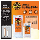 Gorilla Hot Glue Sticks, Full Size, 8" Long x .43" Diameter, 20 Count, Clear