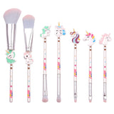 7Pcs Unicorn Makeup Brushes Set Eye Shadow Foundation Eyebrow Lip Brush Makeup Brushes Tool, Great Gift for Girls and Women (Unicorn)