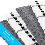 Zeppoli Kitchen Towels, 12 Pack - 100% Soft Cotton - 15 x 25 Inches - Dobby Weave
