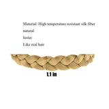 Winopey 3 Strands Synthetic Hair braided Headband Classic Chunky Plaited Elastic Stretch Hairpiece braid headband - Ladies Beauty Headwear (colour4)