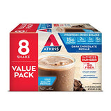 Atkins Gluten Free Protein-Rich Shake, Dark Chocolate Royale, Keto-Friendly, 8 Count