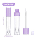 10Pcs Lip Gloss Tubes Containers, CAIYA 8ml Empty Lip Balm Bottles Clear Refillable Lipstick Tubes DIY Cosmetic Containers with Rubber Stoppers for Beauty Makeup Lip Glaze Tube Sample (Purple)