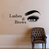 Lash & Brows Wall Decal Beauty Salon Shop Eyebrows Wall Art Sticker Eyelashes Extensions Decor