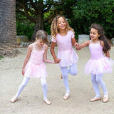 STELLE Short Sleeve Ballet Leotard Combo with Dance Skirt and Dance Tight (Ballet Pink