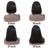 Lace Front Wigs Human Hair Bob Wigs 4x4 Lace Closure Remy Human Hair Wigs Pre Plucked Natural Color Straight Lace Front Bob Wigs Middle Part Short Bob Wigs 10 Inch