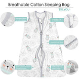 TILLYOU Large L Breathable Cotton Baby Wearable Blanket with 2-Way Zipper