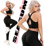 SEASUM Women's High Waist Yoga Pants Tummy Control Slimming Booty Leggings