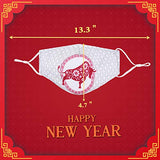 2021 Happy Chinese New Year of The Ox Cow Face Mask Washable Reusable Cloth