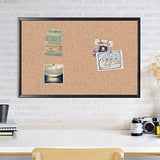 U Brands Cork Bulletin Board, 35"x23" (301U00-01) - Black Wood Frame
