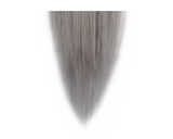 FIRSTLIKE 20 Inch Granny Gray Remy Human Clip in Hair Extensions 8 Pcs 18 Clips on Full Head Straight Silky Wigs