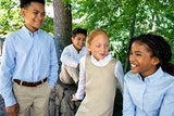 French Toast Boys' Long Sleeve Classic Dress Shirt (Standard & Husky), Light Blue, 2T