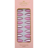 Fake Nails Press on 24Pcs JOYME Glam Nail Artificial Full Cover Square Nail Tips, Glue Stick False Nails 24Pcs 1 Pack (XK325-3)