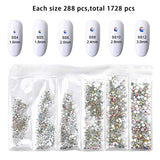 120 Pcs Multi Shapes Glass Crystal AB Rhinestones For Nail Art Craft, Mix 12 Style