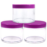 Beauticom 4 oz. (120g /120ML) (Quantity: 6 Packs) Thick Wall Round Leak Proof Clear Acrylic Jars with PURPLE Lids for Beauty, Cream, Cosmetics, Salves, Scrubs