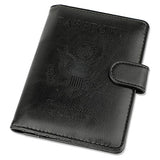 GDTK Leather Passport Holder Cover Case RFID Blocking Travel Wallet (Black)