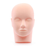 Foraineam 2-Pack Practice Training Head Rubber Cosmetology Mannequin Doll Face Head For Eyelashes Makeup Massage Practice