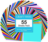 Lya Vinyl 55 Assorted Colors Permanent Adhesive Vinyl Sheets 12 x 12 inchs