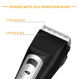 Professional Hair Clippers, MANLI Cordless Hair Trimmer for Men Kids, Hair and Beard Trimmer sets with LCD Display, Titanium Ceramic Blade, 3-Speed fine-tuning, USB Charging Cable