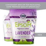 SaltWorks Ultra Epsom Bath Salt Bag, Translucent to White Crystals Lavender 32 Ounce