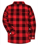 Baby Boys Button Down Flannel Plaid Flannel Cotton Long Sleeves Shirt Tops, 1# Red
