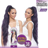 ORIGINAL PONYTAIL DRAW STRING - V SHAPE- FEATHER TIP - SAMBA156 (4-MedBrown)