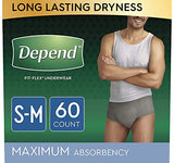 Depend FIT-FLEX Incontinence Underwear for Men, Maximum Absorbency, Disposable