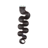 Tape in Hair Extensions 100% Remy Human Hair Tape on 12''-24'' Double Side Tape Seamless Skin Weft Long Straight 40pcs Wavy #1B Natural Black 22 Inch 100 Gram