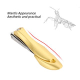 Nail Clippers with Gift Box, Manicure Nail Cutter Stainless Steel Finger Toenail Clipper Mantis Design for Men Women Kids(L-Gold)