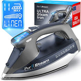 PurSteam Professional Grade 1800-Watt Steam Iron with Digital LCD Screen, 3-Way Auto-Off