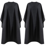 Bqueen 59x47inch Barber Hairdressing Cape Professional Waterproof Hair Salon Cape with Adjustable Metal Snap Closure Nylon Hair Salon Cutting Cape Home Style Cutting Apron Solid Black (2 Pack)