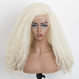 FASHION IDOL Lace Front Wigs for Black Women Afro kinky Straight Wigs 613 Synthetic Wigs with Curly Ends