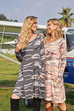Women's Casual Print Long Sleeve Simple T-Shirt Loose Dress