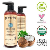 PURA D’OR Organic Fractionated Coconut Oil (16oz / 473ml) USDA Certified 100% Pure