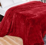 Utopia Bedding Fleece Blanket Twin Size Burgundy 300GSM Luxury Bed Blanket Fuzzy