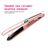 Flat Iron for Hair - Homfu Hair Straighter and Curler 2 in 1 Ceramic Tourmaline Ionic Flat Hair Iron Dual Voltage 10S Instant Heat Staighten Irons