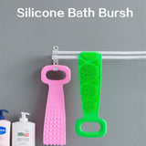 Silicone back brush for shower, Exfoliating Long Silicone Body Back Scrubber Easy to Clean,Eco Friendly…(M, Purple)…